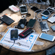 Mar. 1, 2016 – Idomeni, Greece. Refugees charge their phones in a camp in Idomeni.